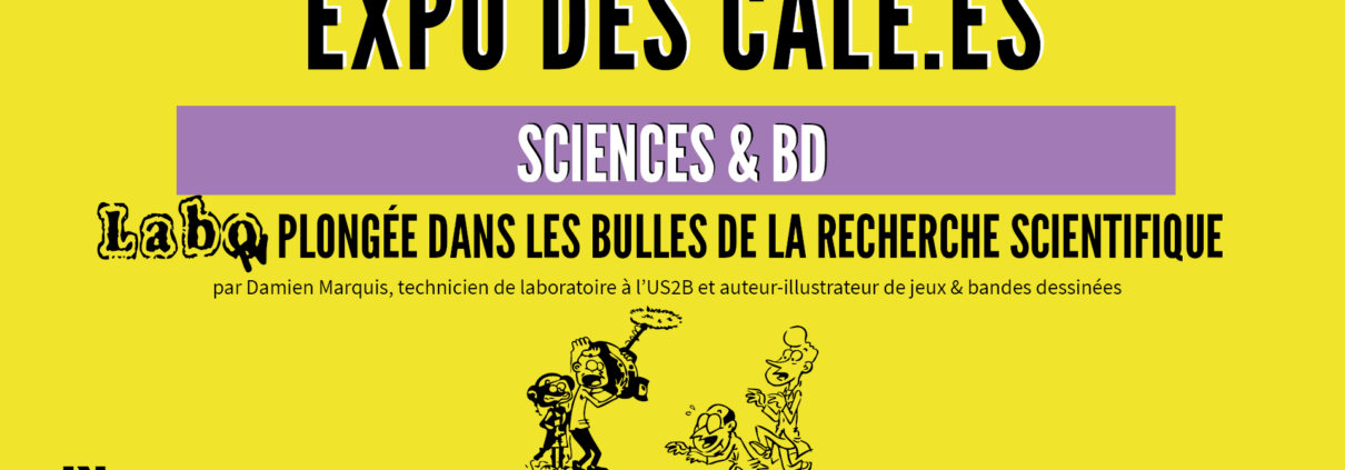 Exposition sur l'album de BD et Jeux LaboTV organisée sur le site de la faculté des sciences de Nantes Université (44)