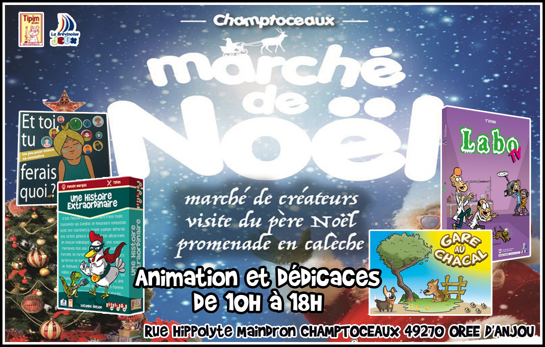 Animation et dédicaces pour Une Histoire Extraordinaire et LaboTV sur le marché de Noël de Champtoceaux (49)